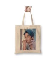 Bts Jimin Beyaz Bez Çanta Uzun Saplı Alışveriş Çantası Plaj Çantası