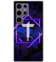Galaxy S24 Ultra Kılıf HD Desen Baskılı Kılıf - Dark Neon Yaprak T Harfi