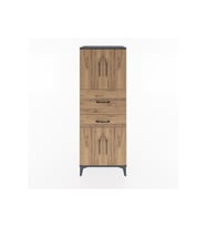 Hyperion Dolap 3 Raflı 2 Çekmeceli 4 Kapaklı 60x44x163 Antrasit-Çam