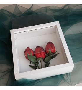 25x25 cm 8 cm Ekstra Derin Gül Kutusu Anı Çerçevesi! Üsten Açılır Pleksi Cam! Yeni Trend