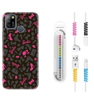 INFINIX Smart 4 5 6 Zero 8 S5 Pro Kılıf Kablo Koruma Spiral Silikon Barbie and Shoes 1413