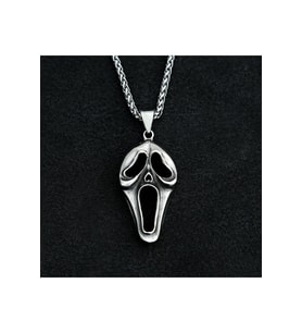 Scream Çığlık Erkek Kadın Kolye Antik Gümüş Kaplama