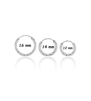 Üçlü Dorika Model Halka Gümüş Küpe 16/14/12mm 201020854 (Gümüş)