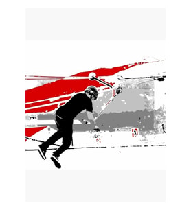 Desteyi Döndürmek - Kuyruk Kırbaçlı Scooter Dublör Tablo Ahşap Poster Dekoratif