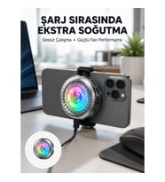 Mey İthalat® RGB Gaming Telefon Fanı Sessiz Soğutucu Tüm Akıllı Telefonlara Uygun Yeni Nesil