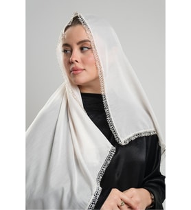 Taş Nikah Namaz Başörtüsü Eşarp Kesik Elyaf Boncuklu Güpürlü 202213_46