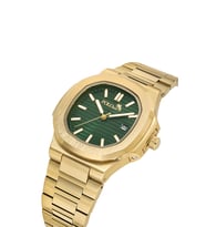 Polo Air Takvimli Premium Çift Klipsli Erkek Kol Saati Gold Yeşil Renk PL-7089E6x