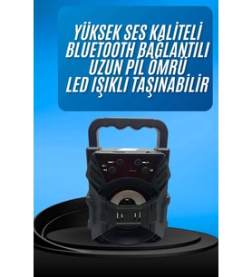 Taşınabilir Işıklı Bluetooth Hoparlör 5 Watt Radyo Özelliği