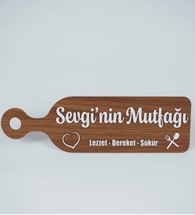 Bel&Co Home Kişiye Özel İsimli Ahşap Mutfak Panosu - Dekoratif Duvar Dekoru
