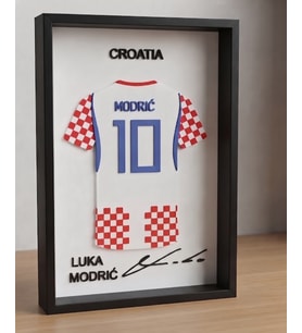Riva Self Luka Modric Hırvatistan 3D Duvar Tablosu - 10 Numara İmzalı Dekoratif Çerçeve