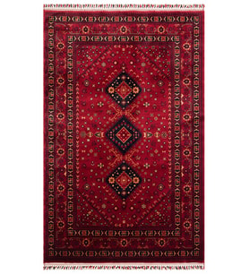 Bespoky Eberndorf Mavi Patchwork Pamuklu El Dokuması Alan Halısı