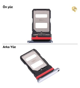 Xiaomi Mi 11T / 11T Pro Uyumlu Sim İç Yuvası Çiftli Gümüş Sim Kart Tepsisi Sim Kızağı Sim Çekmecesi