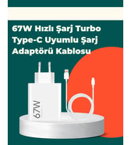 Güvenli Ve Hızlı Şarj İçin 67w Turbo Adaptör Type-c Kablo İle