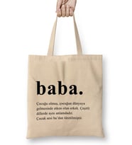 Babalar Günü Babaya Hediye Bez Çanta Uzun Saplı
