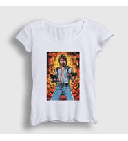 Presmono Kadın Beyaz Explosion Chuck Norris T-Shirt 257149tt