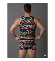 Erkek Renkli Tank Top Boxer Takımı
