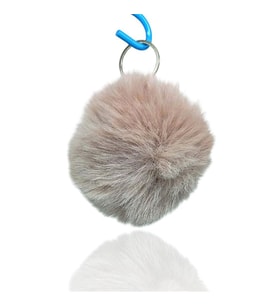 Peluş Ponpon Anahtarlık Bej
