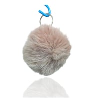 Peluş Ponpon Anahtarlık Bej