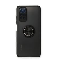 Xiaomi Redmi Note 11 Kılıf Montreal Yüzüklü Silikon Kapak - Siyah