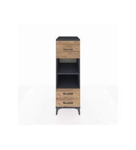 Kronos Dolap 2 Raflı 3 Çekmeceli 44x59x134 Antrasit-Çam