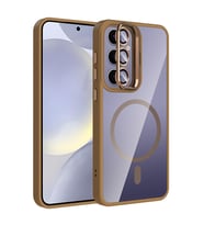Samsung Galaxy S25 Plus Uyumlu Kılıf Standlı ve Kamera Lens Hediyeli M-Safe Şarj Özellikli Zore Etro Kapak