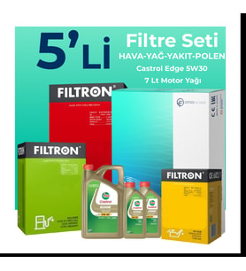 Filtron Mercedes Vito 111 CDI 1.6 Dizel Filtre Bakım Seti Castrol Motor Yağlı (2014-2021) 5 Li