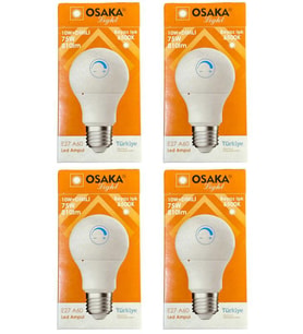 Osaka 10W (75W) 6500K (Beyaz Işık) E27 Duylu Dim Edilebilir Led Ampul (4 Adet)
