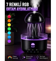 Dekoratif Denizanası Efektli Hava Nemlendirici RGB Gece Lambalı Ultrasonik Buhar Cihazı