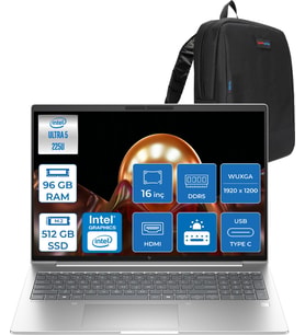 Hp Elitebook 6 G1I Intel® Core Ultra 5 225U 96GB Ddr5 512GB SSD 16" Wuxga (1920X1200) IPS 300NIT Freedos Taşınabilir Bilgisayar AD4G3ETF27+ZETTAÇANTA