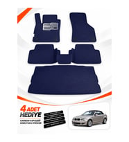 e-biz BMW 1 SERİSİ-E88 CABRİO (2004-2011) Uyumlu EVA Oto Paspas Bagaj Paspası Dahil Lacivert