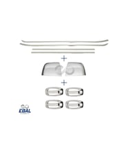 Opel Combo 3'lü Krom Set Cam Çıtası+Kapı Kolu+ Ayna Kapağı 2012-2018 Paslanmaz Çelik (Gümüş)