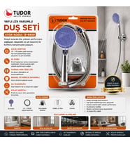 VAKUMLU - KROM LÜKS DUŞ SETİ METAL YAYLI HORTUM=150CM MAFSAL (5690)