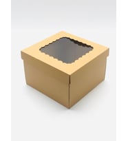 23x23x15 Kraft Pencereli Çok Amaçlı Kutu Karton Kutu Pasta Kutusu (10 Adet)