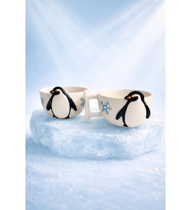 Lonely Penguin Seramik Kupa (300 ml, 2 Adet)