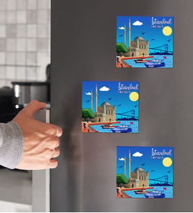 Ortaköy Tasarımlı 3'lü Ahşap Magnet