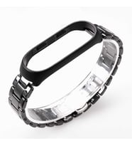 Xiaomi Mi Band 4 Kordon Parlak Metal 21 Kordon (Siyah)