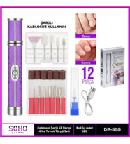 ŞARJLI 12 BAŞLIKLI MANİKÜR SETİ