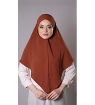 Kiremit Pratik Hazır Geçmeli Tesettür Eşarp Aerobin Kumaş Düz Hijab 2309_05