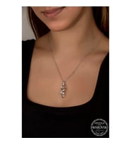 Swarovski Crystal Taşlı Salkım Gümüş Kadın Kolye