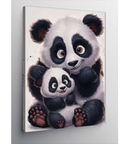Kanvas Tablo Sevimli Panda Ailesi