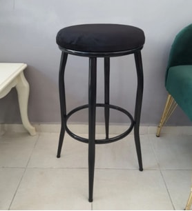 Dekoratif Bar Tabure Kara Inci (Siyah)