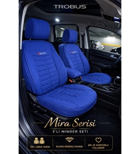 Renault Kangoo Combi 2008-2021 Uyumlu Mira Serisi Mavi 5'li Oto Koltuk Minderi