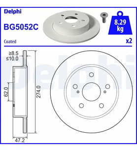 DELPHI BG5052C Arka Fren Diski 4243102320 T424310232 (2 Adet Fiyatıdır)