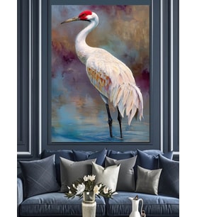 Beyaz Leylek Doğa Resmi Dekoratif Kanvas - Mdf Ahşap Tablo