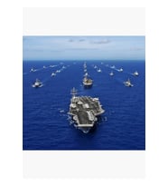 Uçak Gemisi Uss Ronald Reagan, Pasifik Okyanusu'nu Bir Gemi Tablo Ahşap Poster Dekoratif