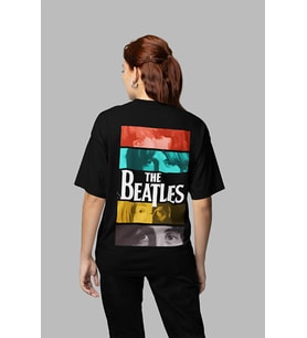 The Beatles Baskılı Unisex Oversize Müzik Grubu Tişört