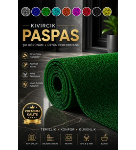 120 x 400 Kıvırcık Paspas Tüm Ölçüler Kaymaz Taban Halı Yolluk Kapı Önü Paspası