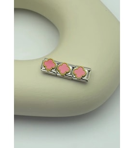 Çelik Silver Pembe Yonca Nomi Charm - 25crm116