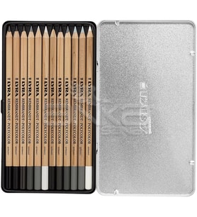 Lyra Rembrandt Polycolor Kuru Boya Kalemi 12li Set Gri Tonlar