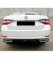 Skoda SuperB Sport Difüzör Piona Black + Egzoz Ucu Kromlar 2015 2016 2017 2018 2019